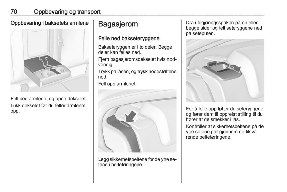 Opel Insignia A bruksanvisningen / page 72