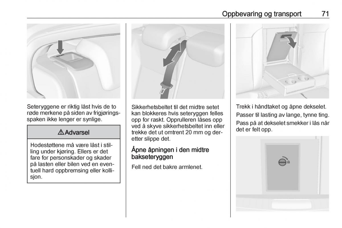 Opel Insignia A bruksanvisningen / page 73