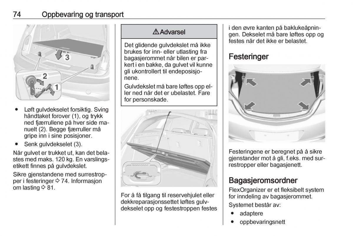 Opel Insignia A bruksanvisningen / page 76