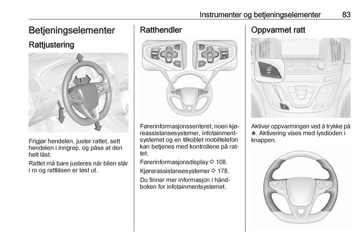 Opel Insignia A bruksanvisningen / page 85