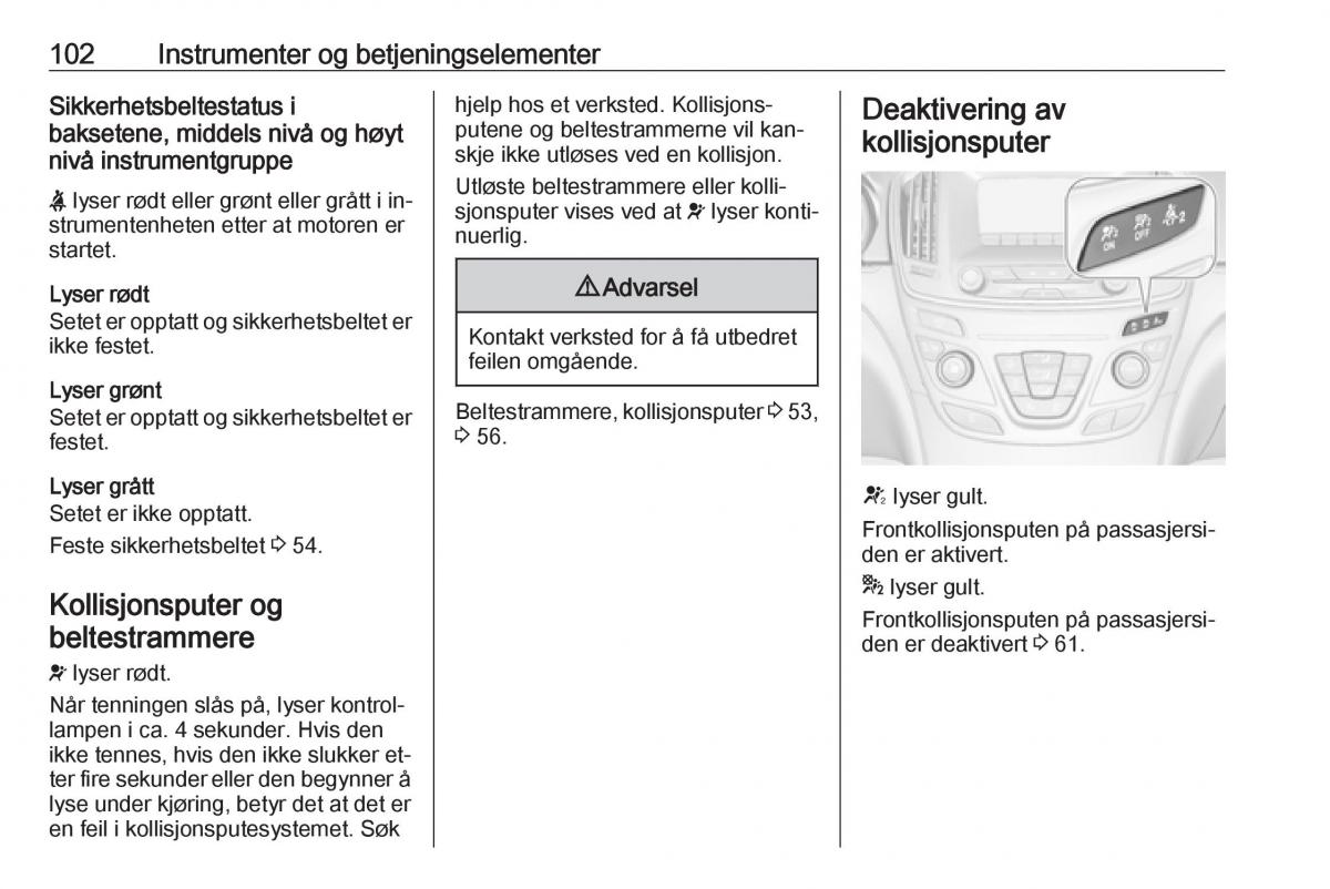 Opel Insignia A bruksanvisningen / page 104