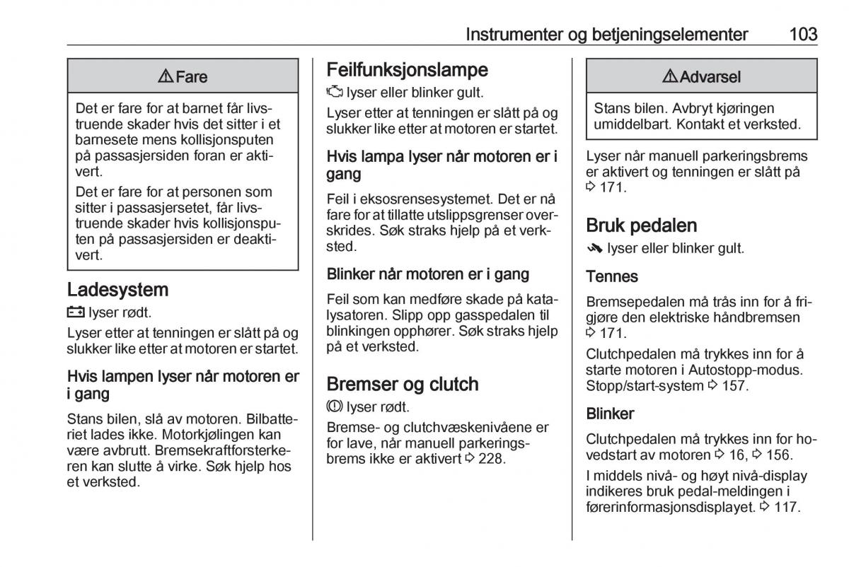 Opel Insignia A bruksanvisningen / page 105