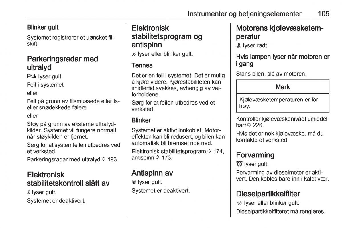 Opel Insignia A bruksanvisningen / page 107