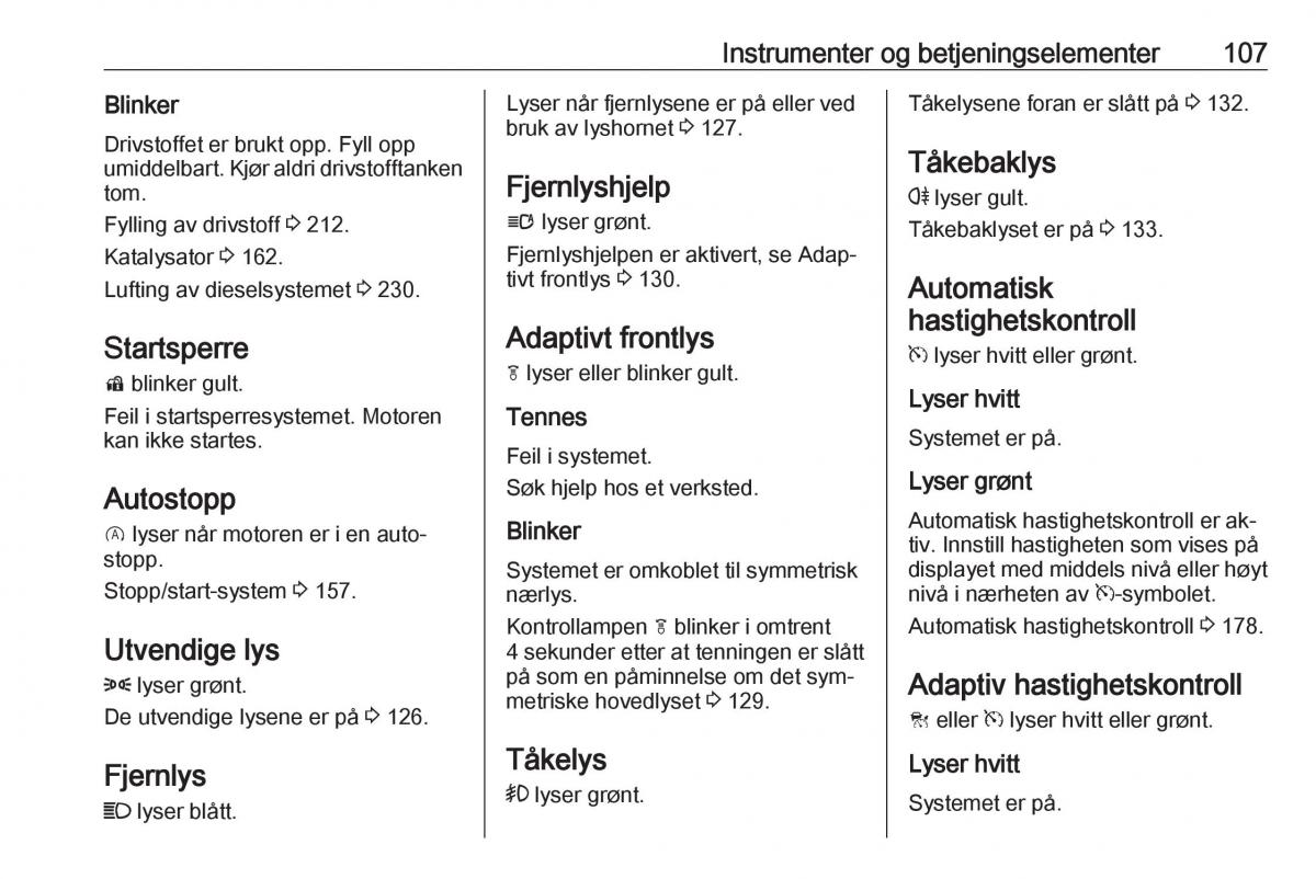 Opel Insignia A bruksanvisningen / page 109