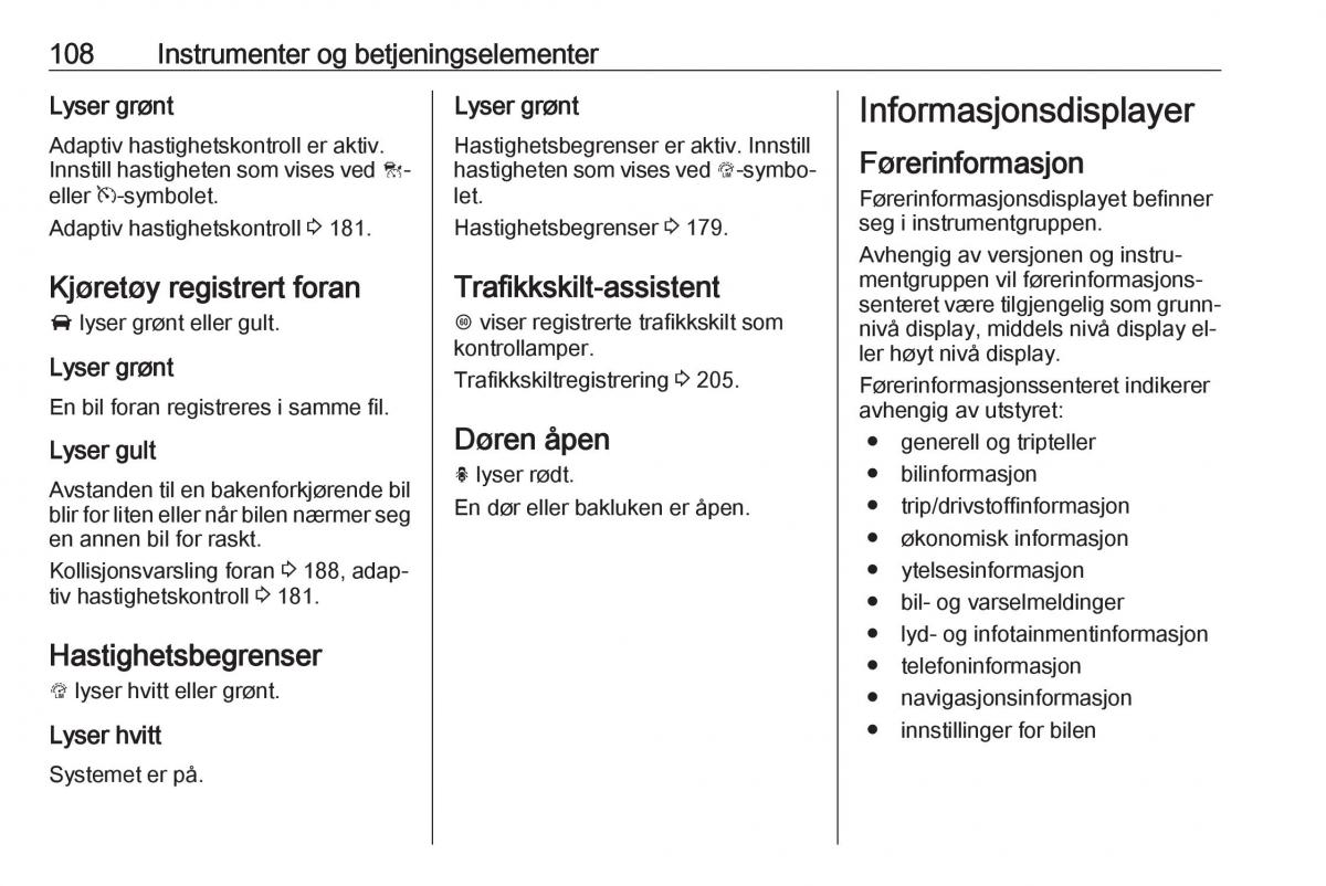 Opel Insignia A bruksanvisningen / page 110