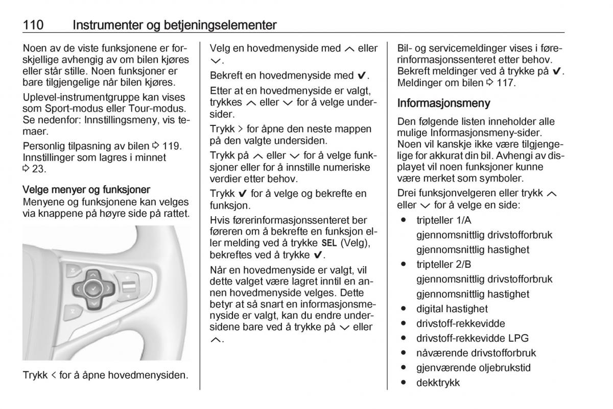 Opel Insignia A bruksanvisningen / page 112