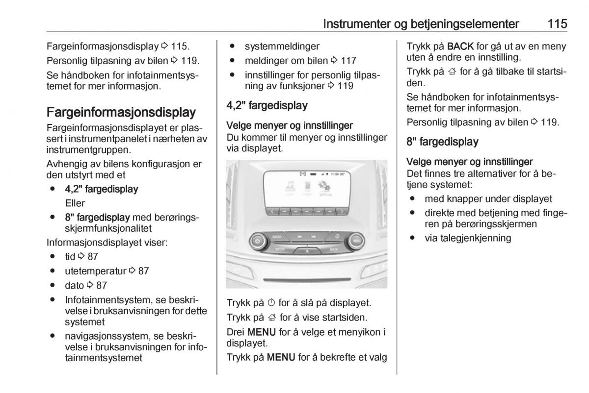 Opel Insignia A bruksanvisningen / page 117