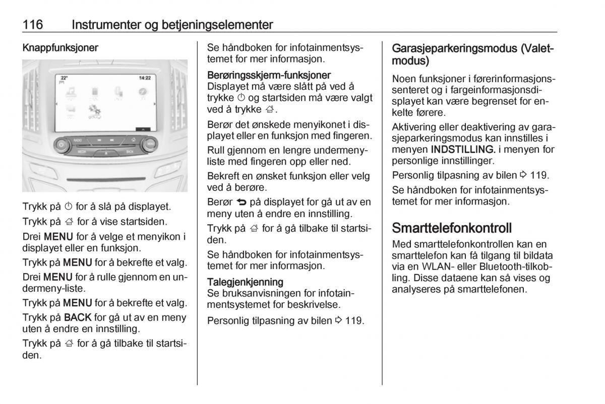 Opel Insignia A bruksanvisningen / page 118