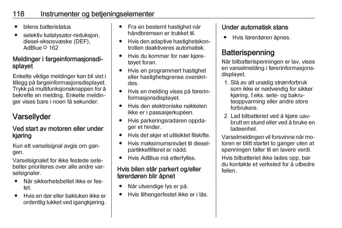 Opel Insignia A bruksanvisningen / page 120