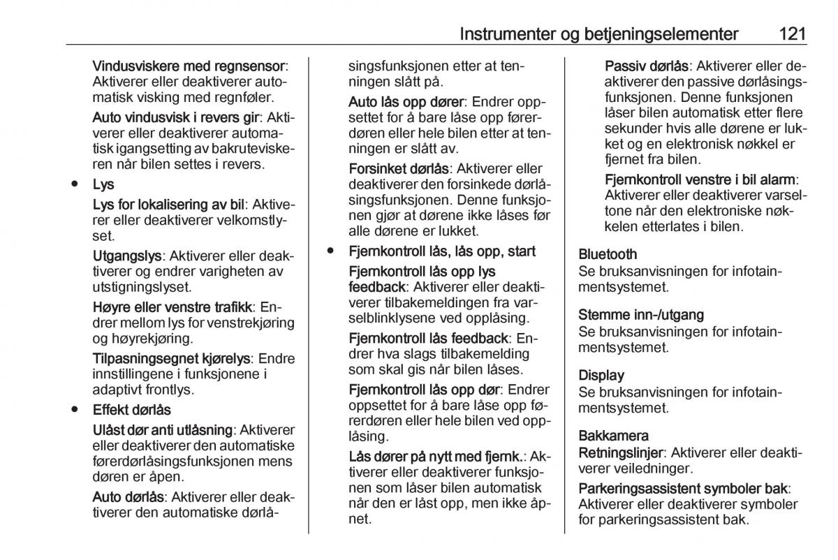 Opel Insignia A bruksanvisningen / page 123