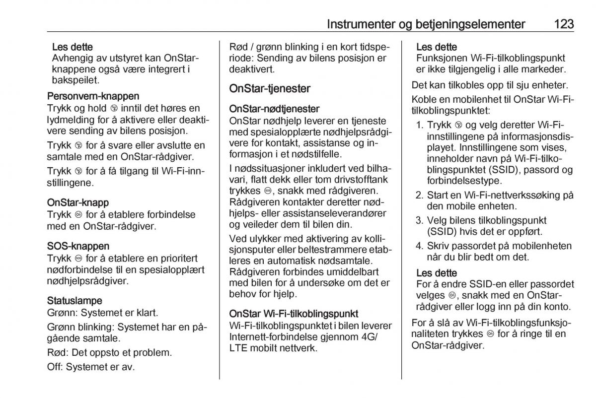 Opel Insignia A bruksanvisningen / page 125