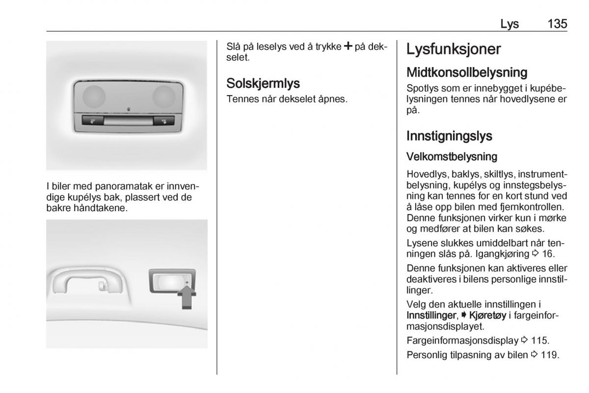 Opel Insignia A bruksanvisningen / page 137