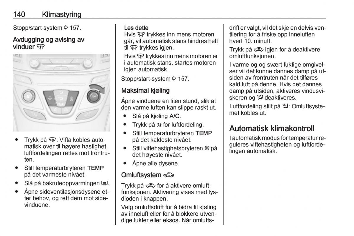 Opel Insignia A bruksanvisningen / page 142