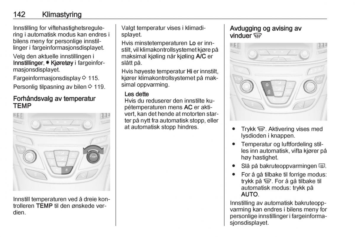 Opel Insignia A bruksanvisningen / page 144