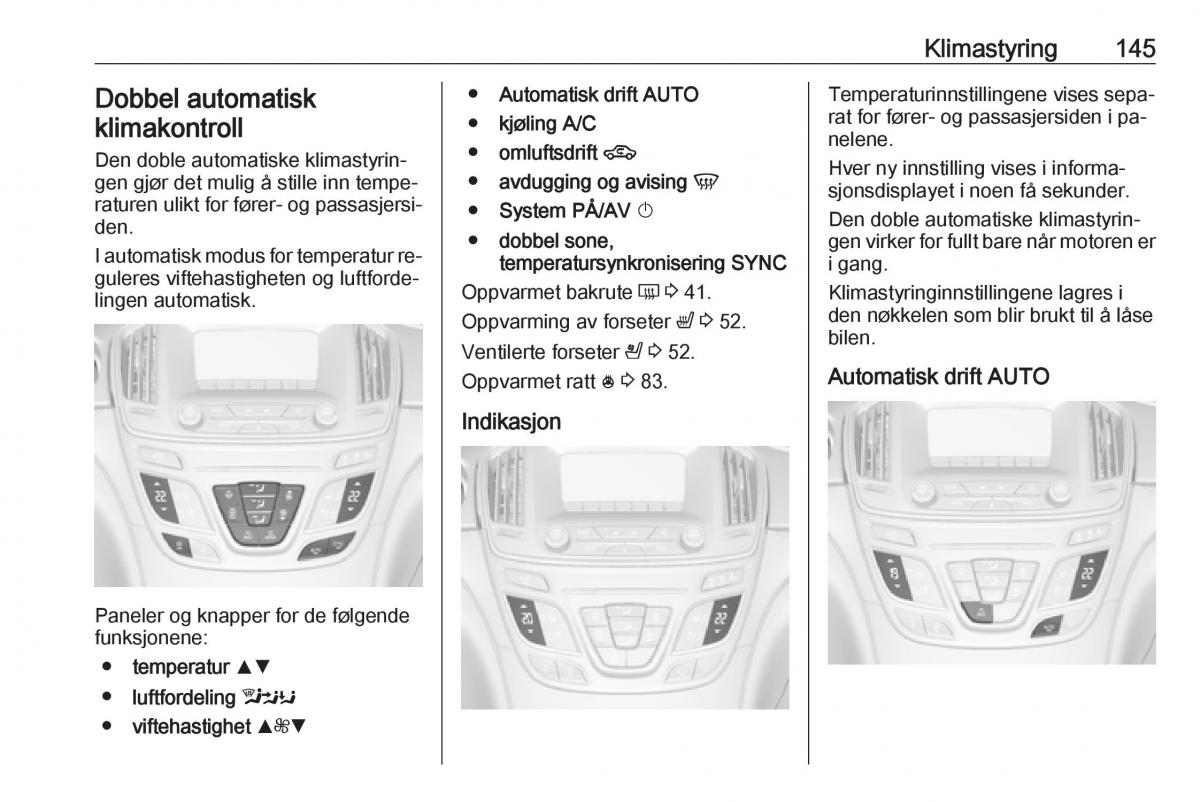 Opel Insignia A bruksanvisningen / page 147