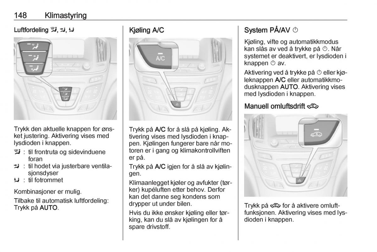 Opel Insignia A bruksanvisningen / page 150