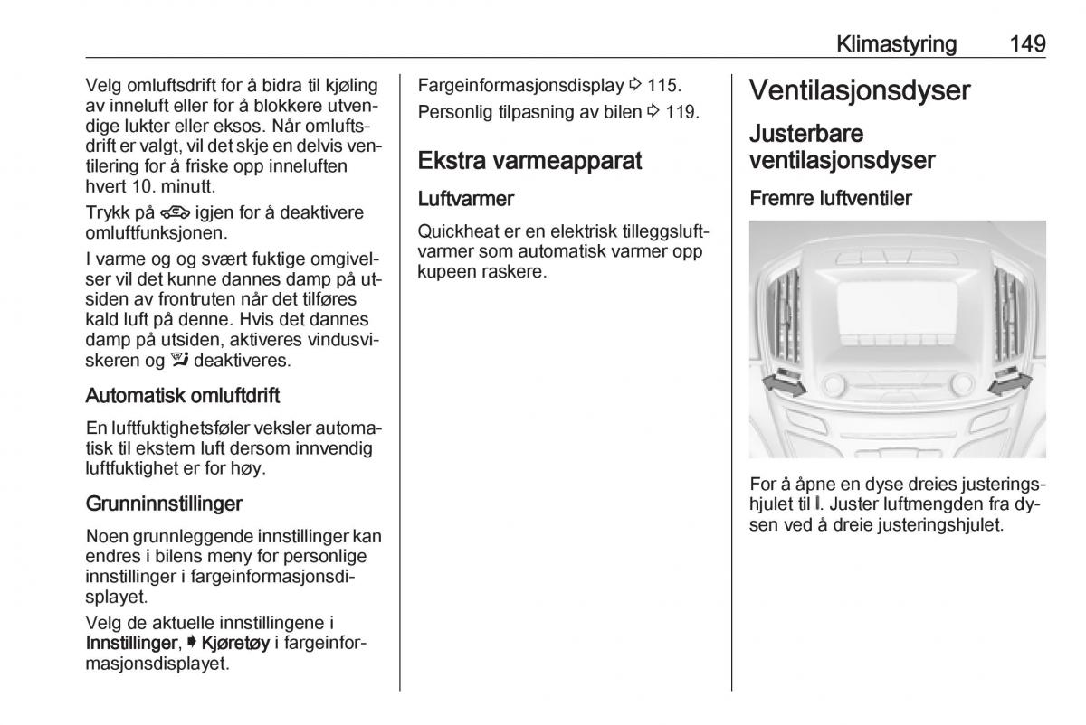 Opel Insignia A bruksanvisningen / page 151