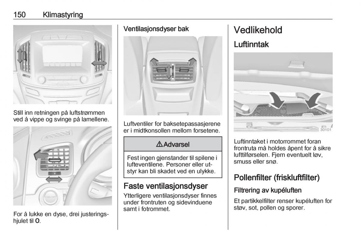 Opel Insignia A bruksanvisningen / page 152