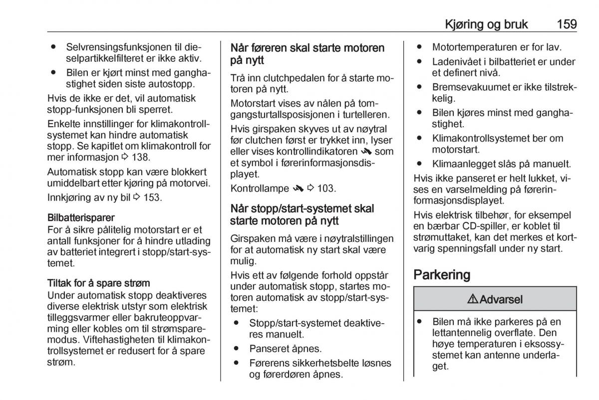 Opel Insignia A bruksanvisningen / page 161