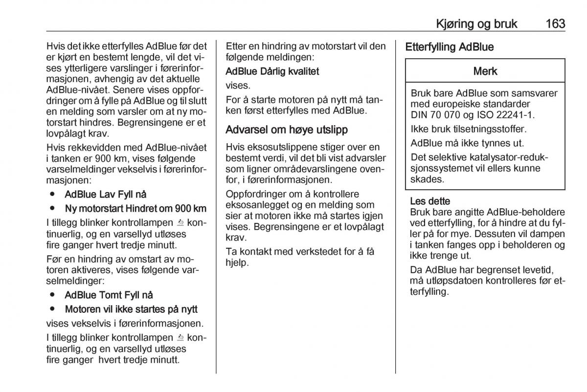 Opel Insignia A bruksanvisningen / page 165