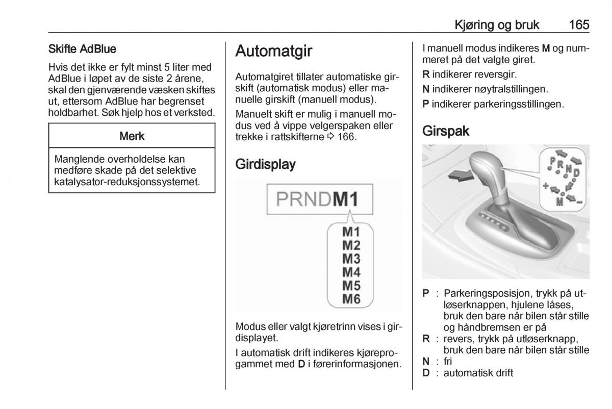 Opel Insignia A bruksanvisningen / page 167