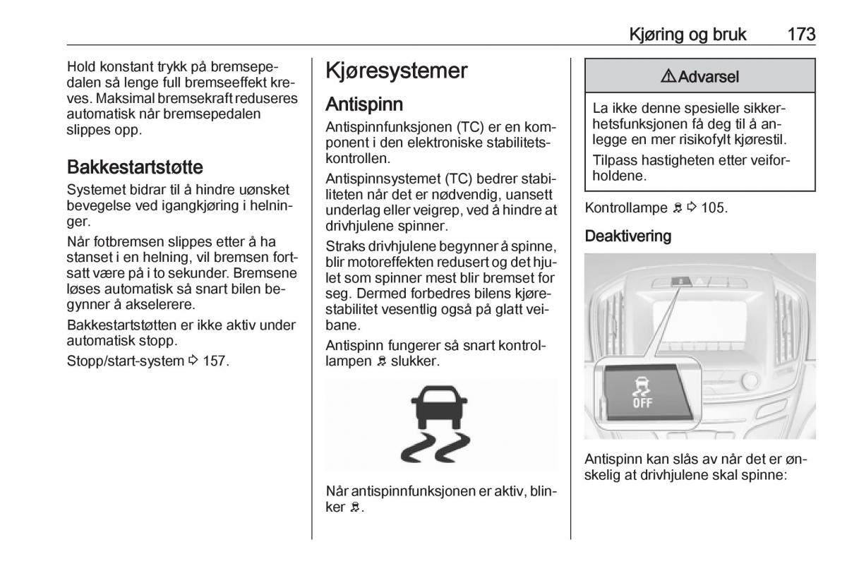 Opel Insignia A bruksanvisningen / page 175