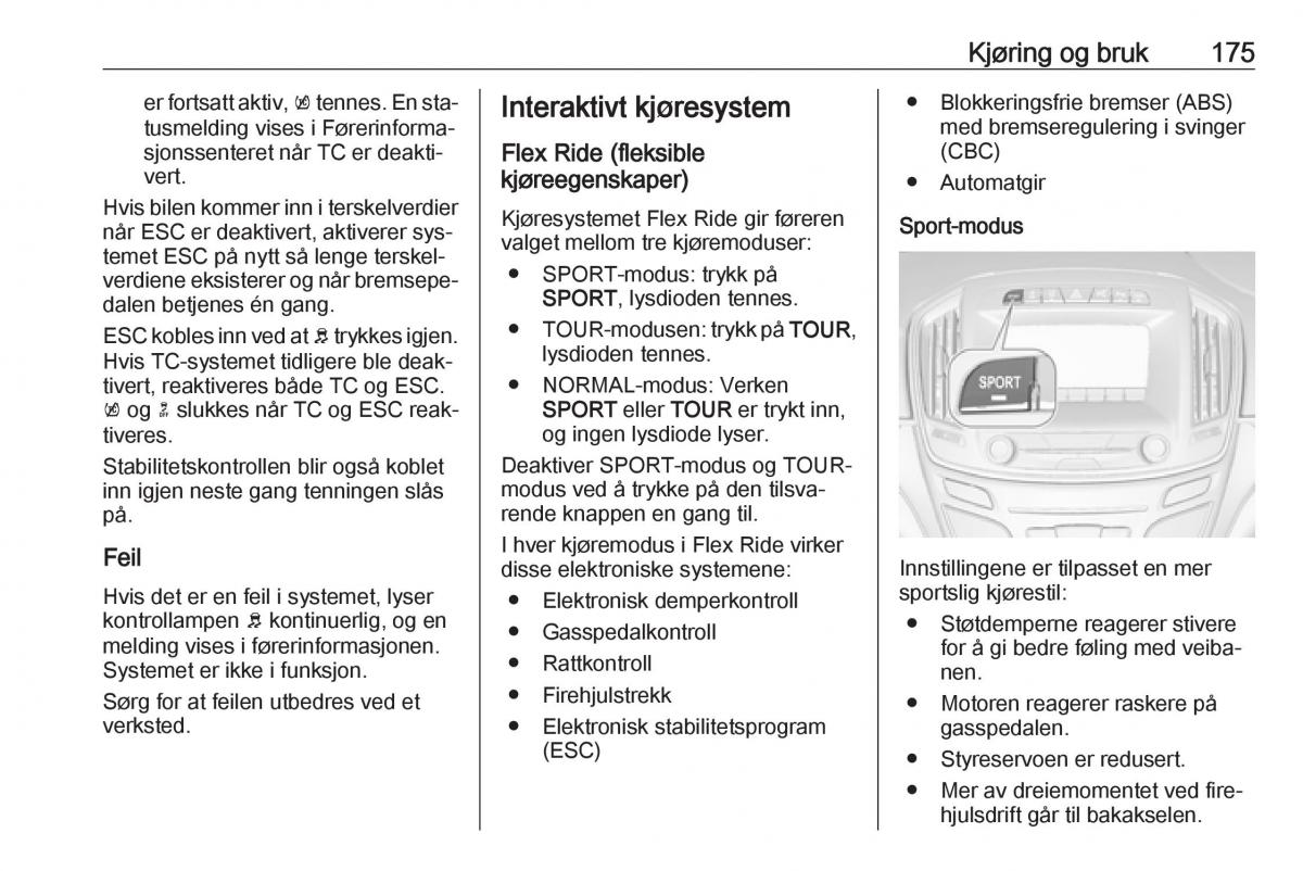 Opel Insignia A bruksanvisningen / page 177