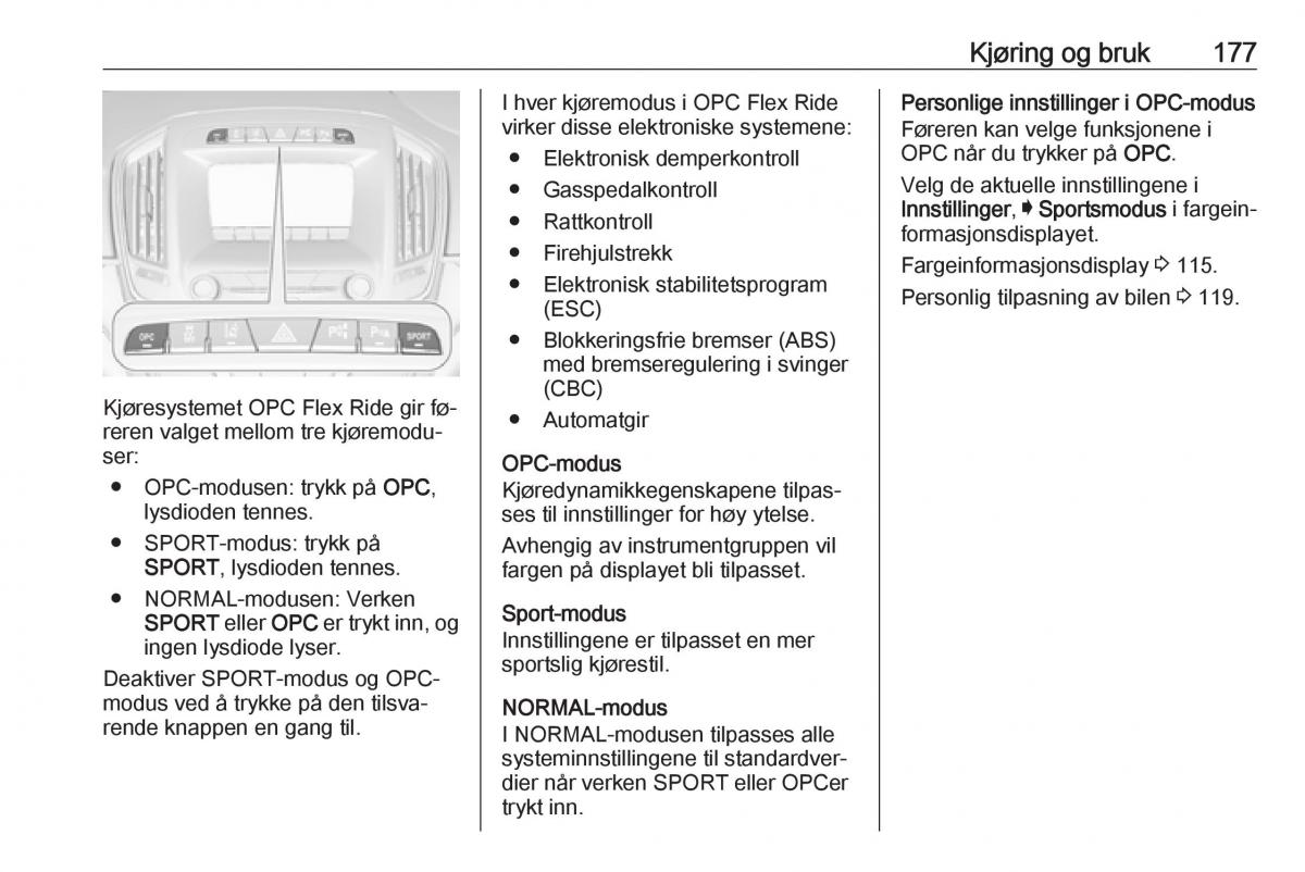 Opel Insignia A bruksanvisningen / page 179