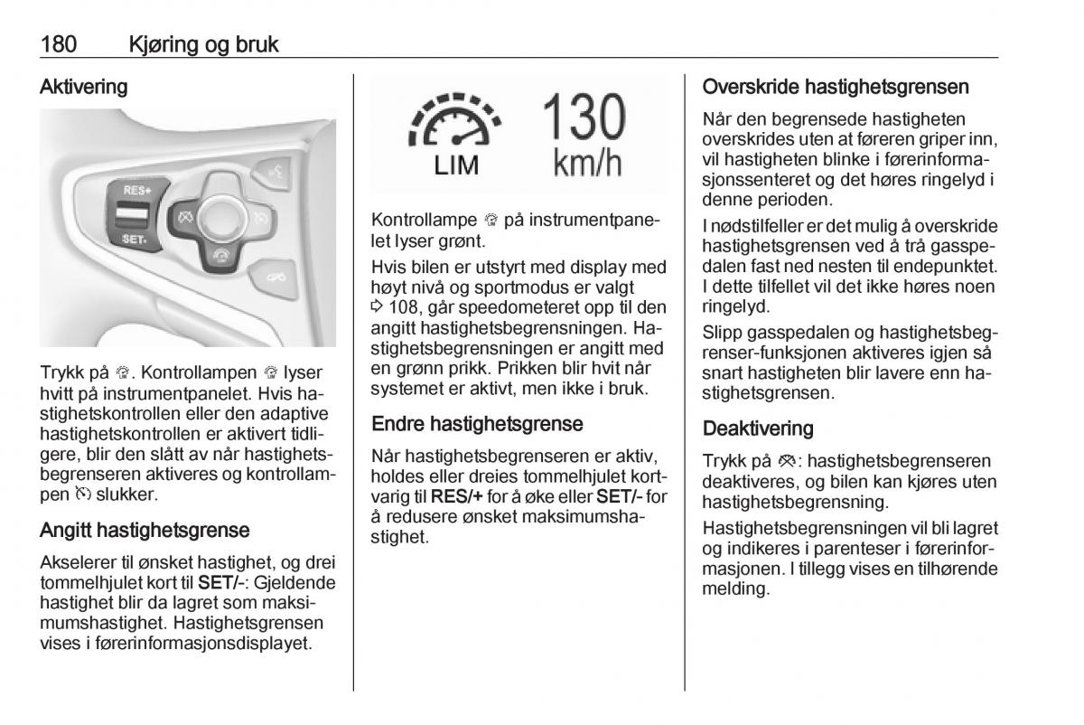 Opel Insignia A bruksanvisningen / page 182