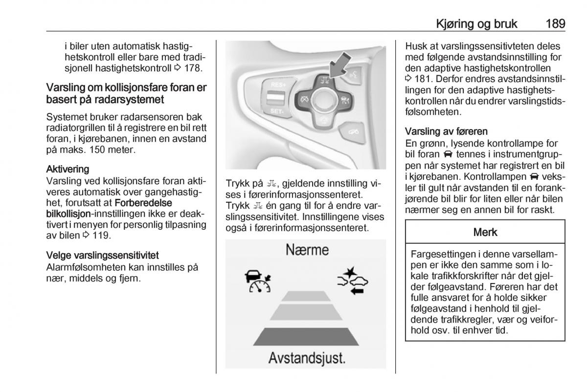 Opel Insignia A bruksanvisningen / page 191