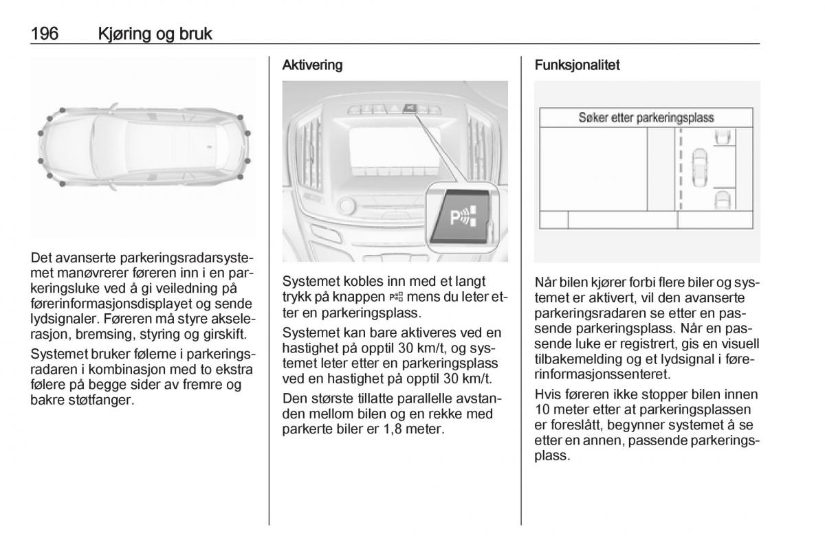 Opel Insignia A bruksanvisningen / page 198