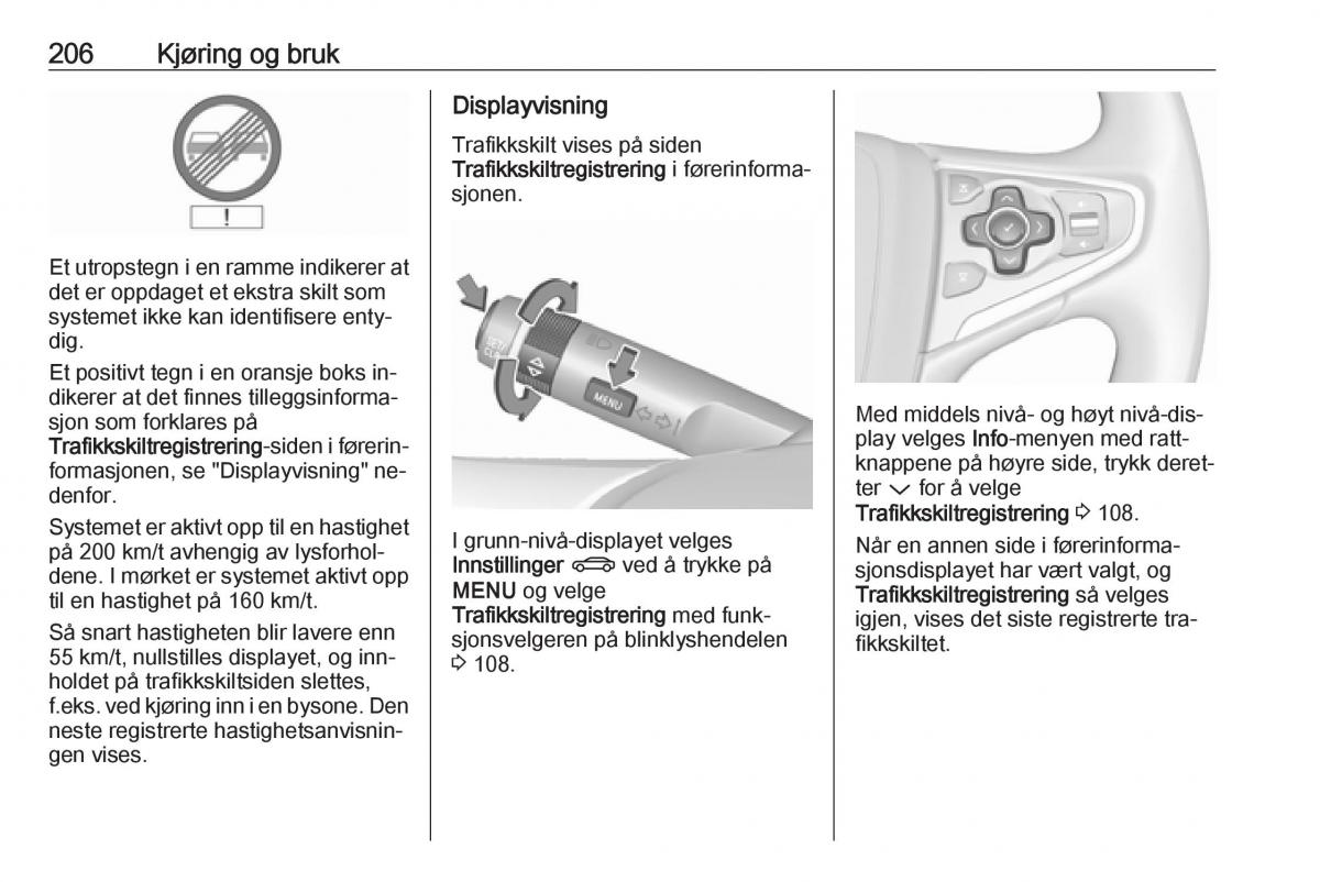 Opel Insignia A bruksanvisningen / page 208