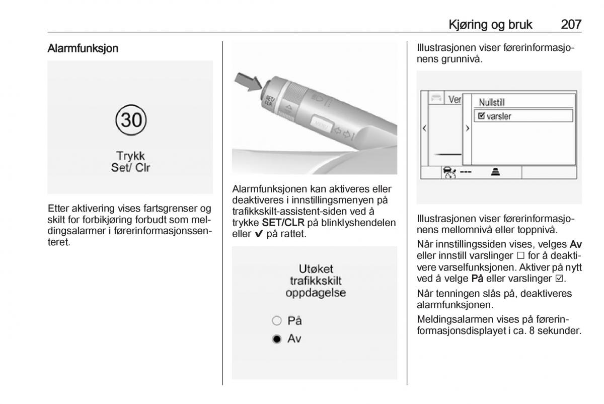 Opel Insignia A bruksanvisningen / page 209