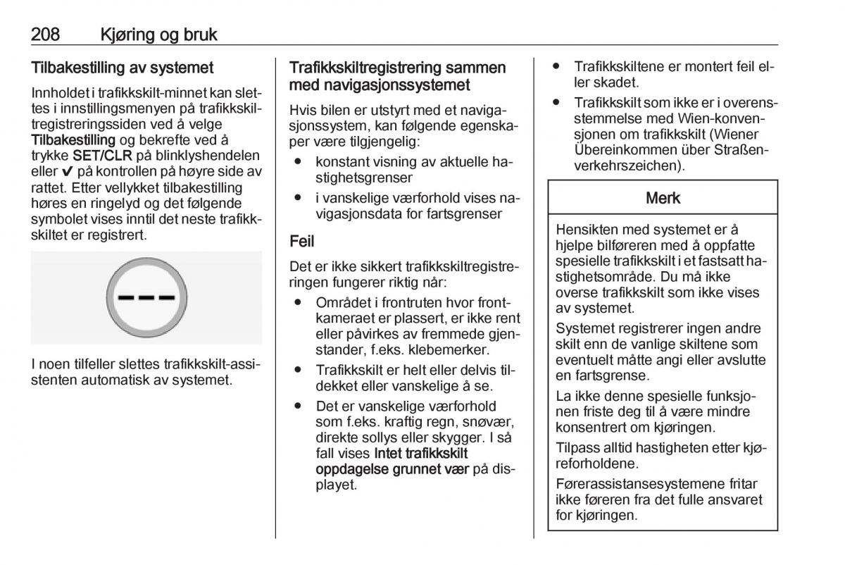 Opel Insignia A bruksanvisningen / page 210