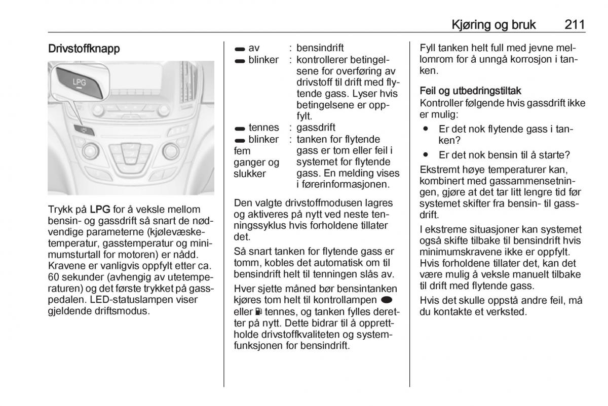 Opel Insignia A bruksanvisningen / page 213