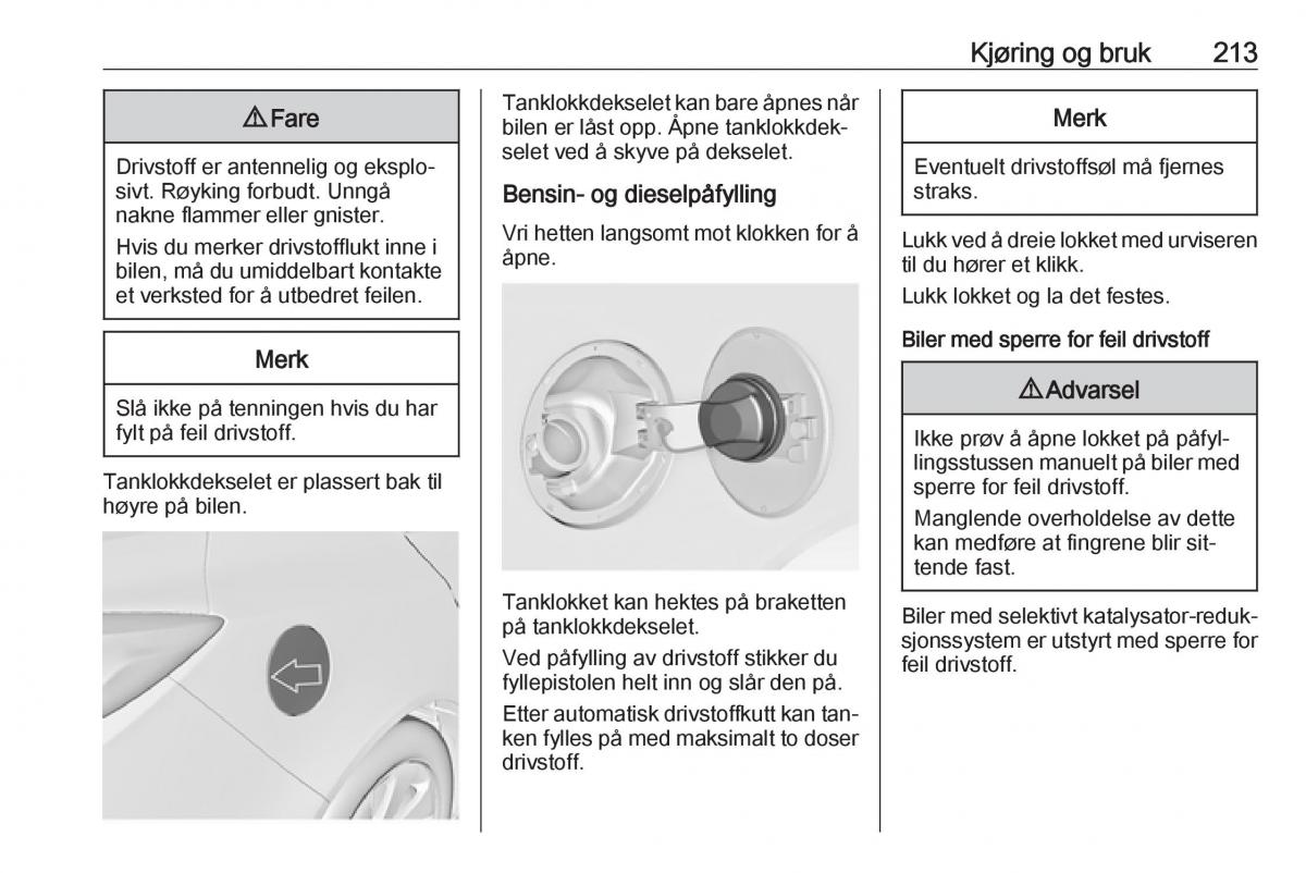 Opel Insignia A bruksanvisningen / page 215