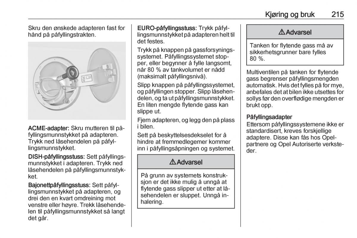 Opel Insignia A bruksanvisningen / page 217