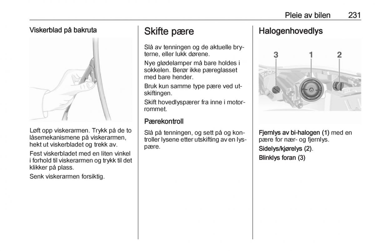 Opel Insignia A bruksanvisningen / page 233