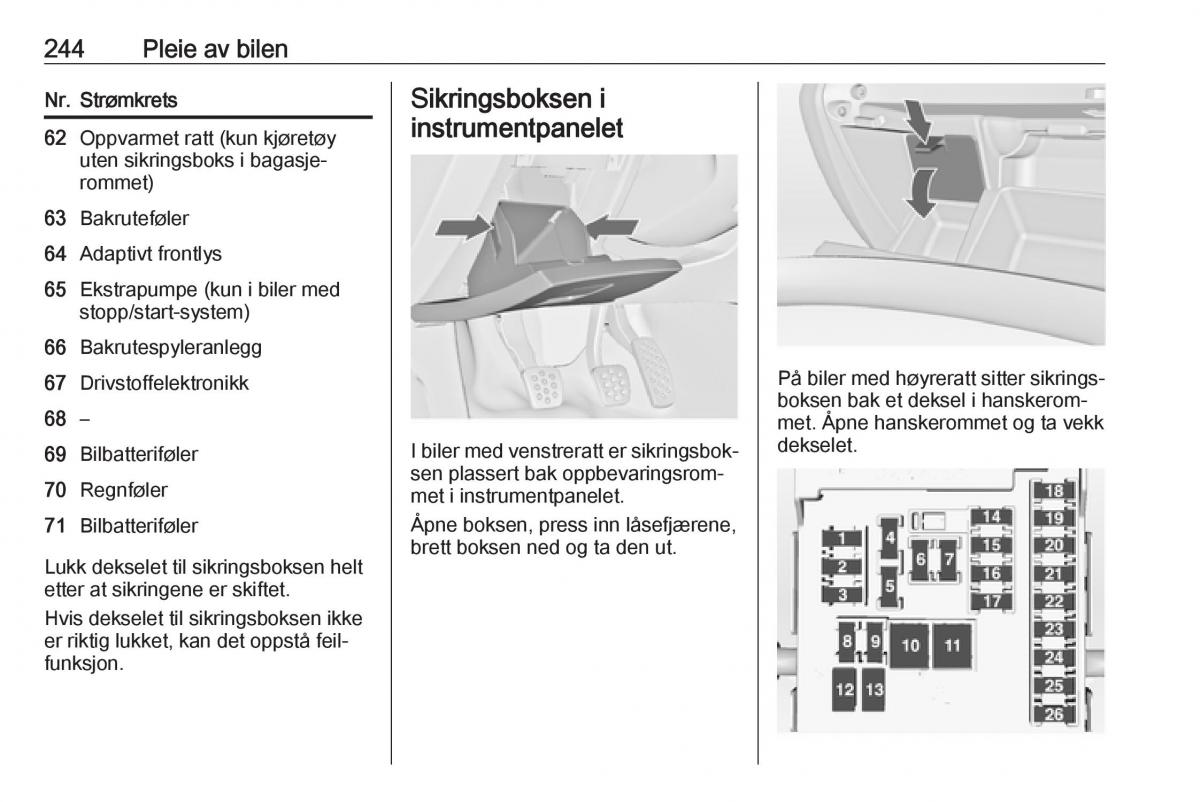 Opel Insignia A bruksanvisningen / page 246