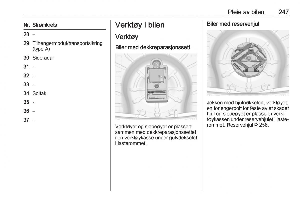 Opel Insignia A bruksanvisningen / page 249