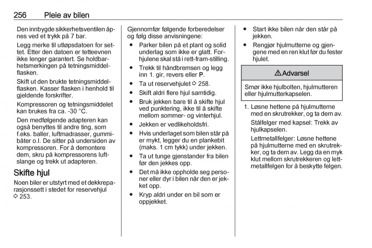 Opel Insignia A bruksanvisningen / page 258