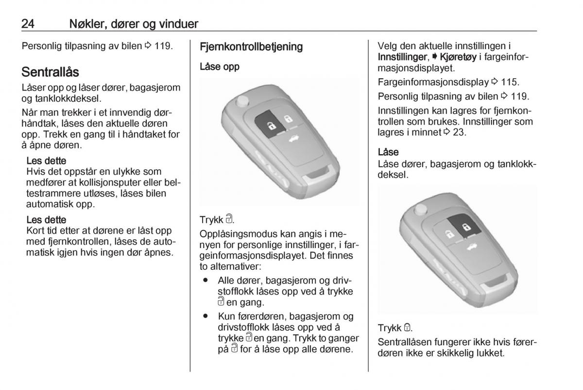 Opel Insignia A bruksanvisningen / page 26