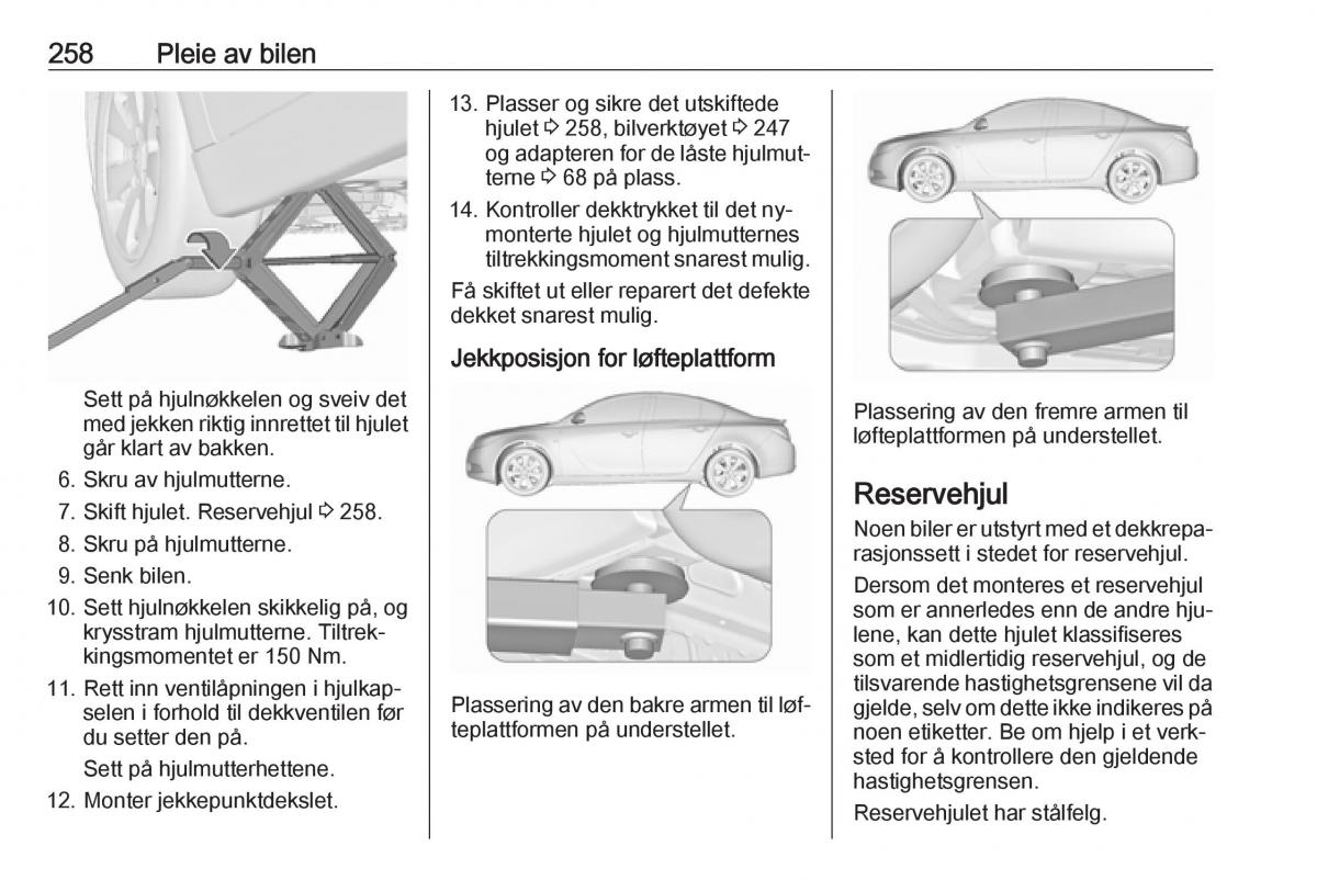 Opel Insignia A bruksanvisningen / page 260