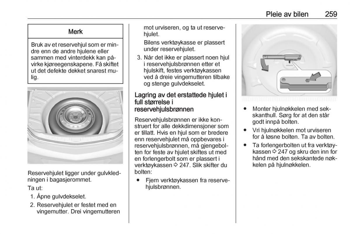 Opel Insignia A bruksanvisningen / page 261