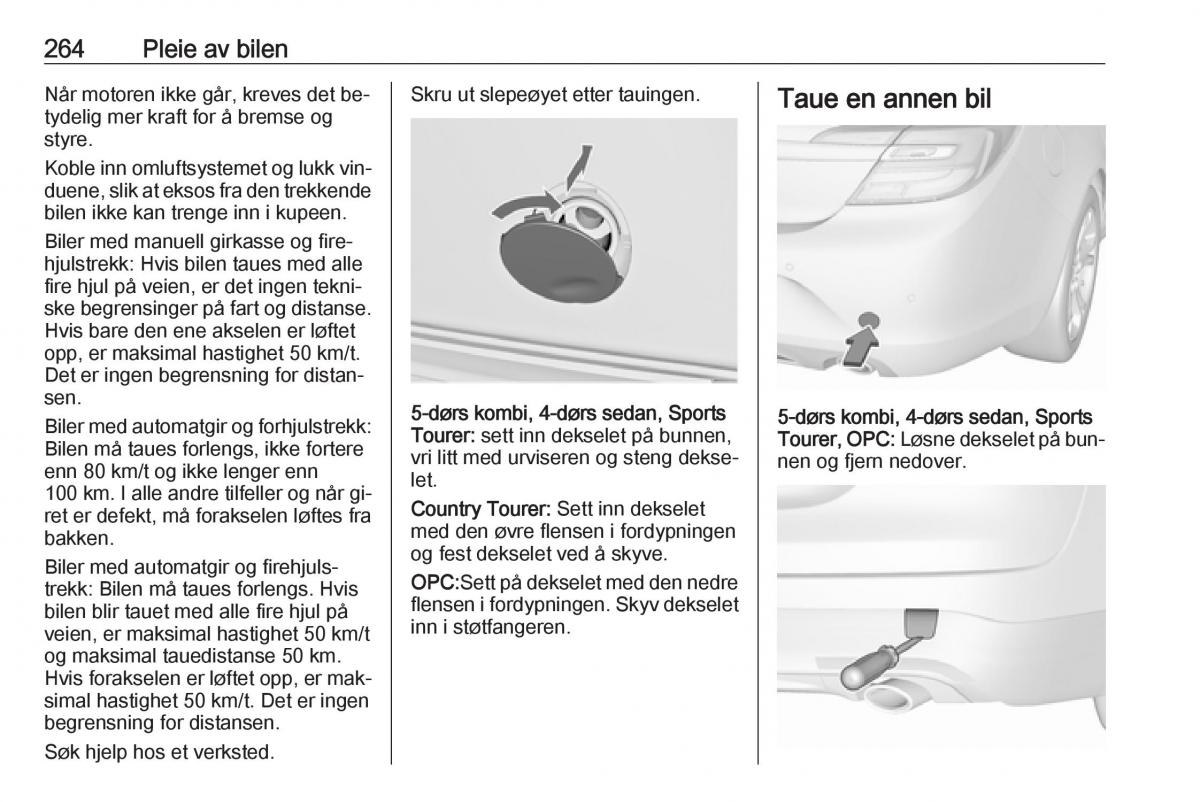 Opel Insignia A bruksanvisningen / page 266