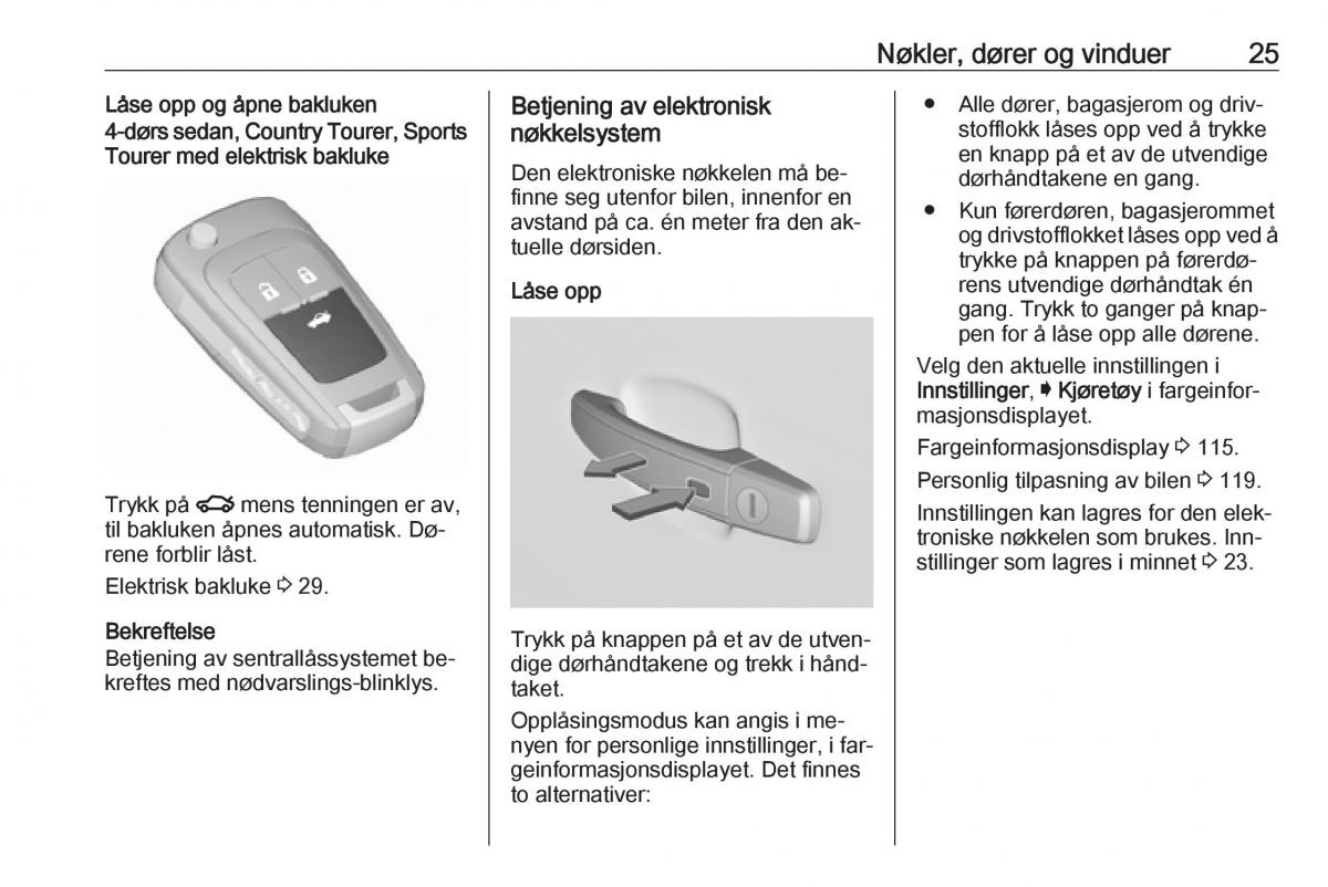 Opel Insignia A bruksanvisningen / page 27