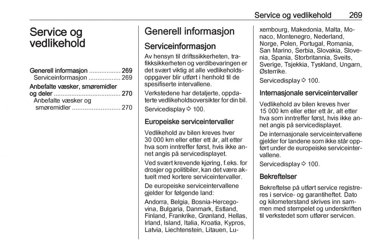 Opel Insignia A bruksanvisningen / page 271