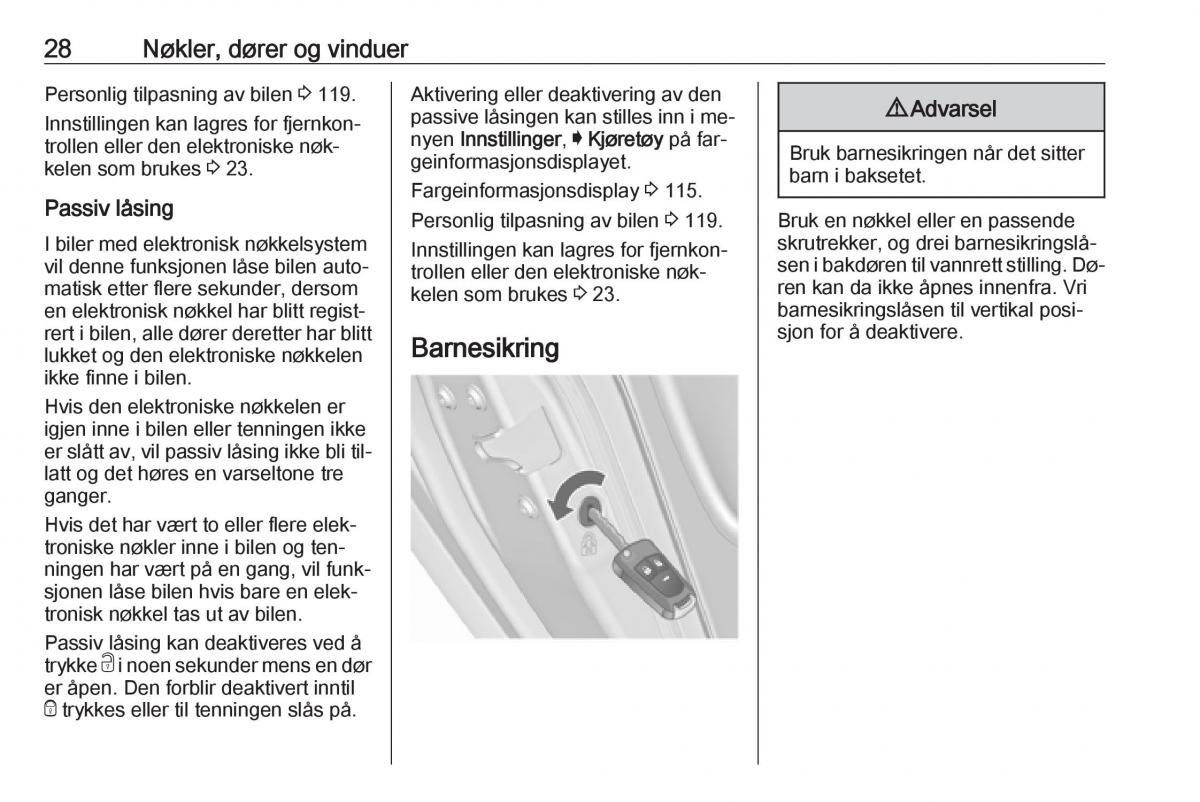 Opel Insignia A bruksanvisningen / page 30