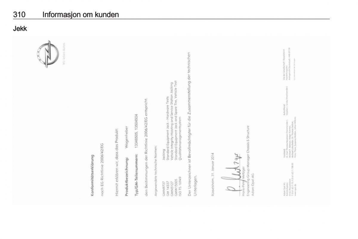 Opel Insignia A bruksanvisningen / page 312