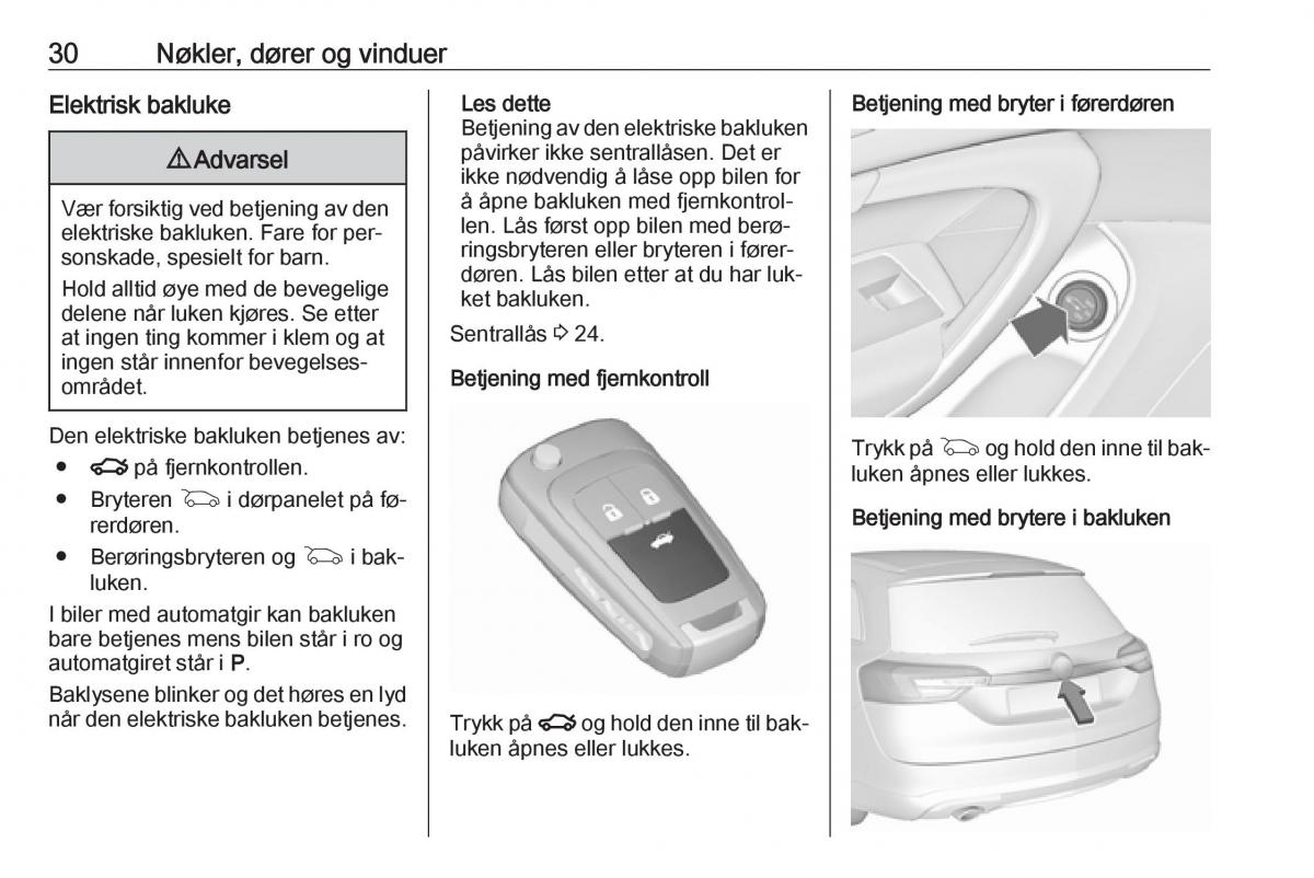 Opel Insignia A bruksanvisningen / page 32